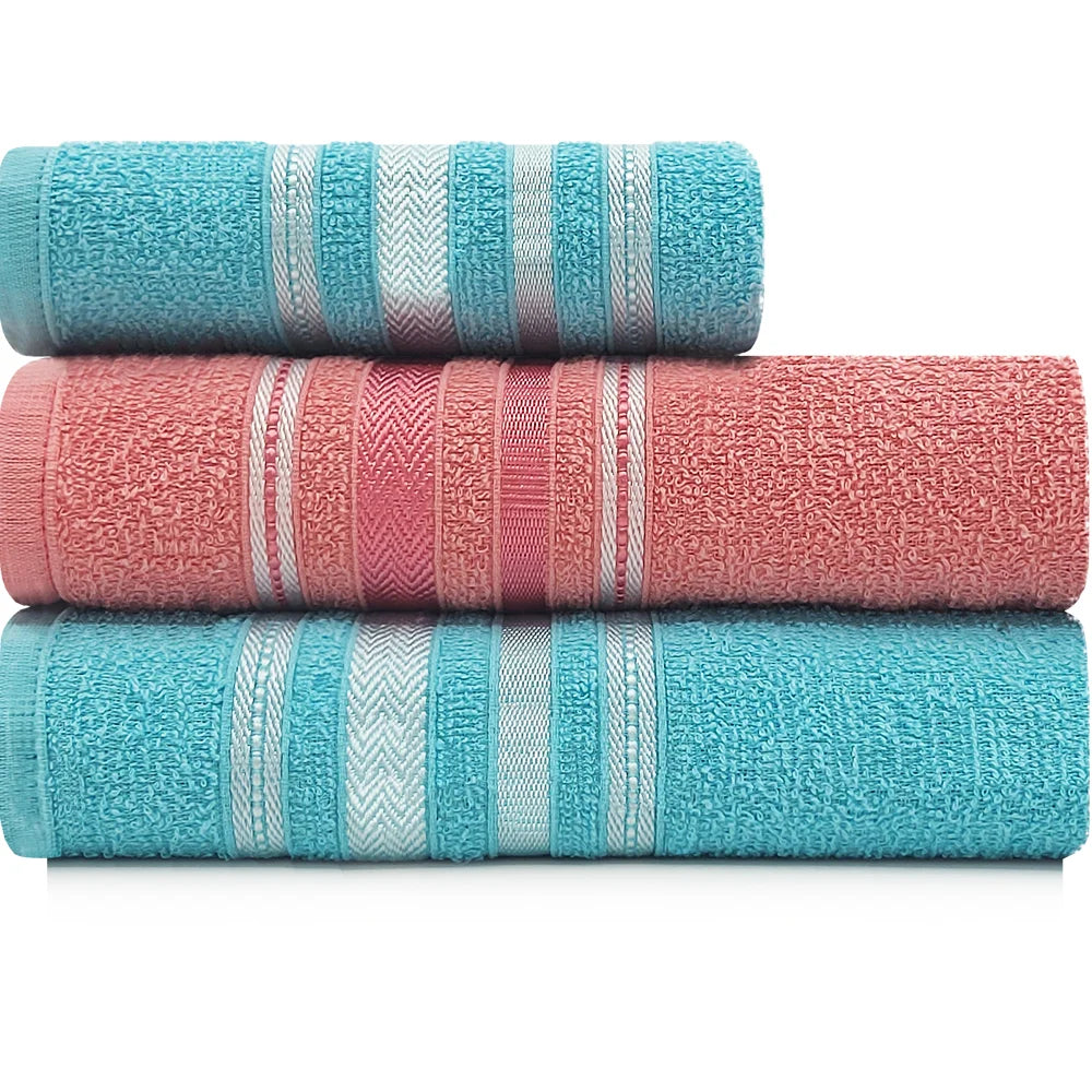 Conjunto de Toalhas de Algodão Liz Atlantic 3 peças Banho + Rosto